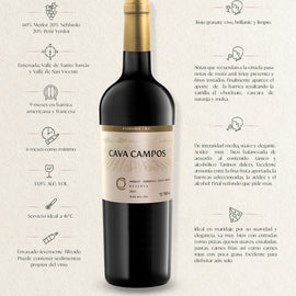 CAVA CAMPOS RESERVA MERLOT-NEBBIOLO-PETIT VERDOT 750ML