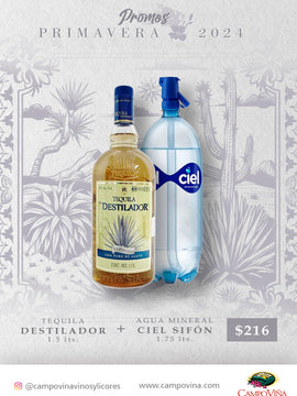 TEQUILA DESTILADOR 1.5 LT + CIEL SIFÓN 1.75 LT