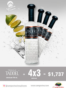 TEQUILA TADDEL 750ML  4 X 3