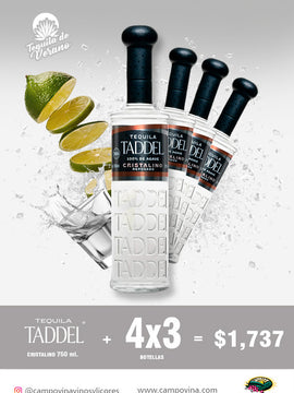 TEQUILA TADDEL 750ML  4 X 3